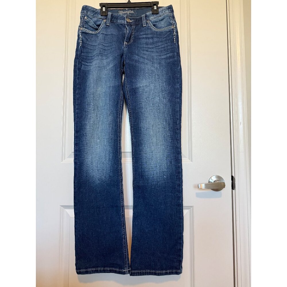 Wrangler Womens Shiloh Ultimate Riding Jeans Bootcut Size 7/34 Western Fade